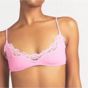 SKIMS Red Lace-Trim Bralette